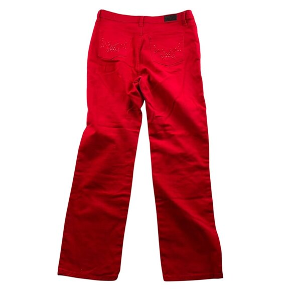 Lee Womens Pants Size 31 Measured Straight Leg Classic Red Twill Travel Casual - Picture 2 of 11